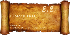 Ekstein Emil névjegykártya